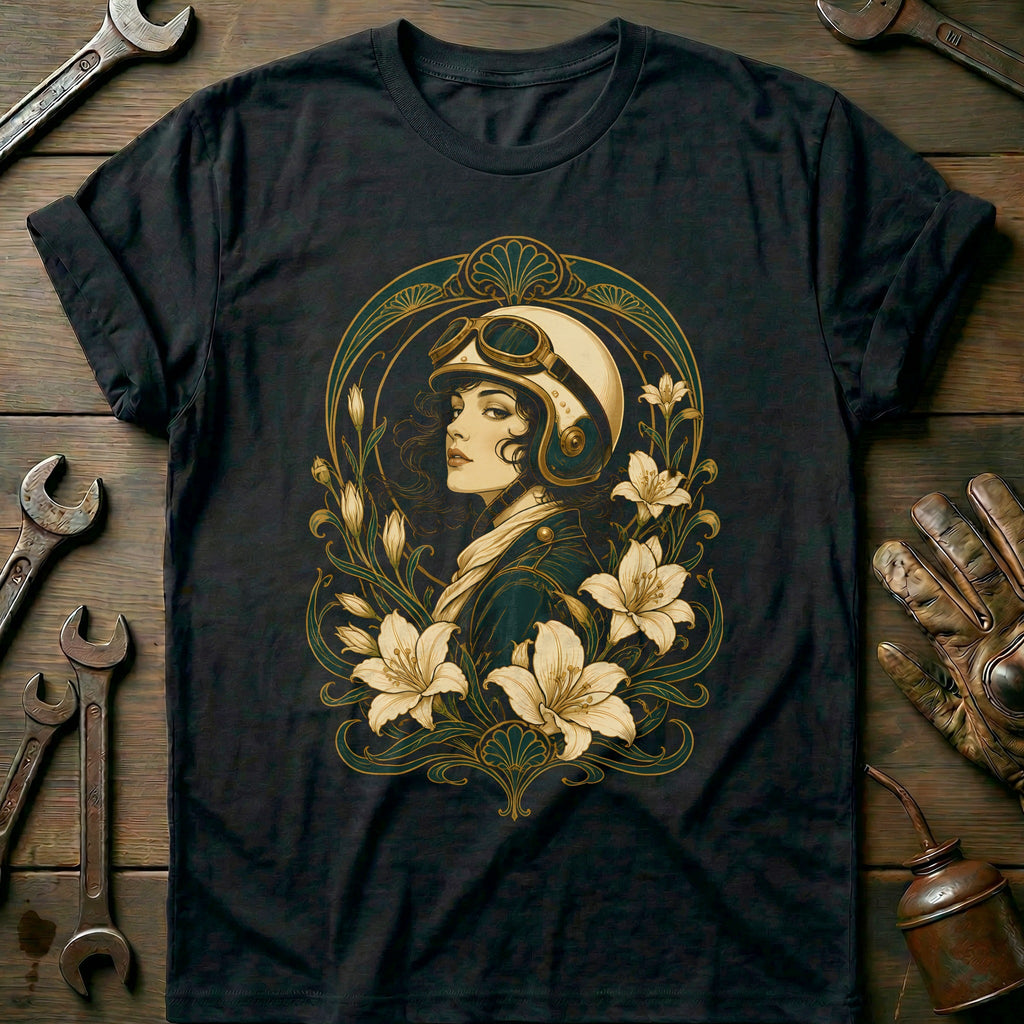 Art Nouveau Rider Motorcycle T-Shirt US product image 1