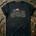 Cafe Racer Christmas Lights Motorcycle T-Shirt EU product image 1