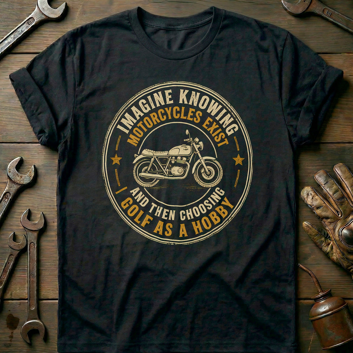 Choosing Golf as a Hobby Motorcycle T-Shirt EU product image 2