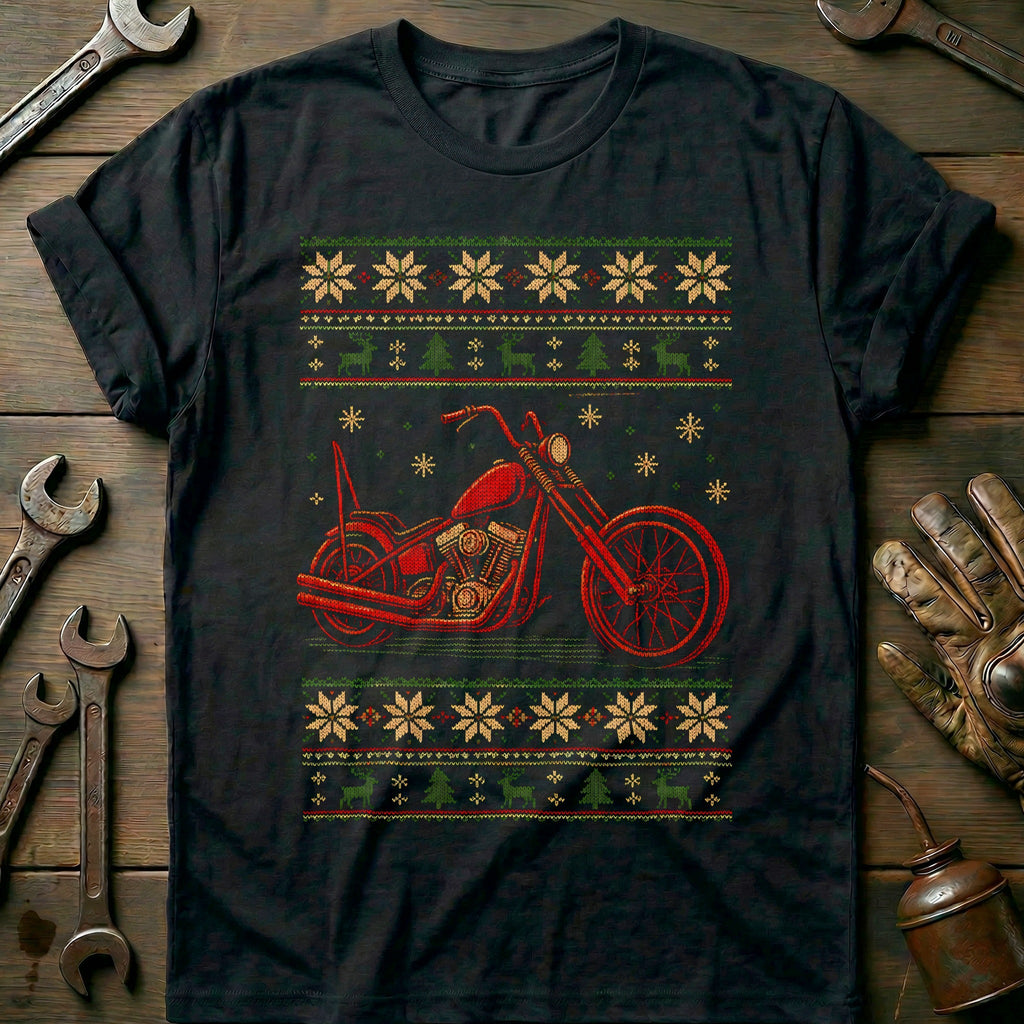 Chopper Christmas Sweater Motorcycle T-Shirt product image 2