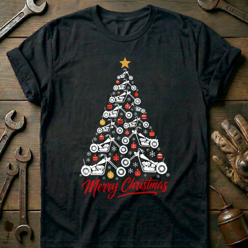Chopper Christmas Tree Motorcycle T-Shirt product image 1