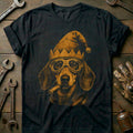 Christmas Elf Dachshund Goggles Motorcycle T-Shirt AU product image 1