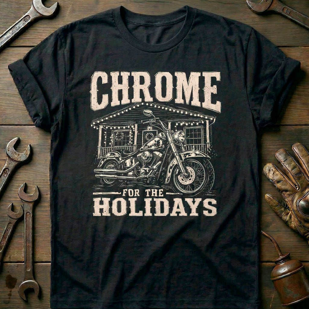 Chrome for the Holidays Motorcycle T-Shirt EU product image 3