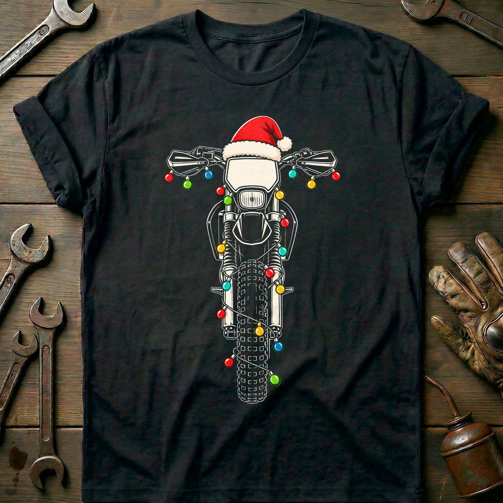 Dirtbike Christmas Lights Motorcycle T-Shirt US product image 3