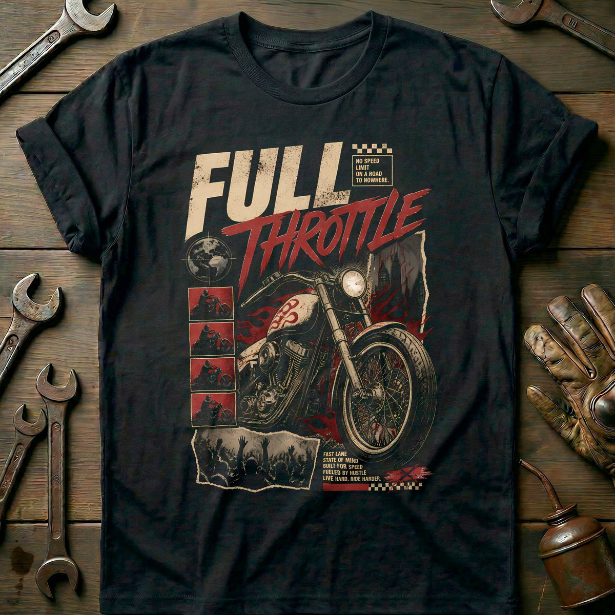 Full Throttle Motorcycle T-Shirt US product image 2