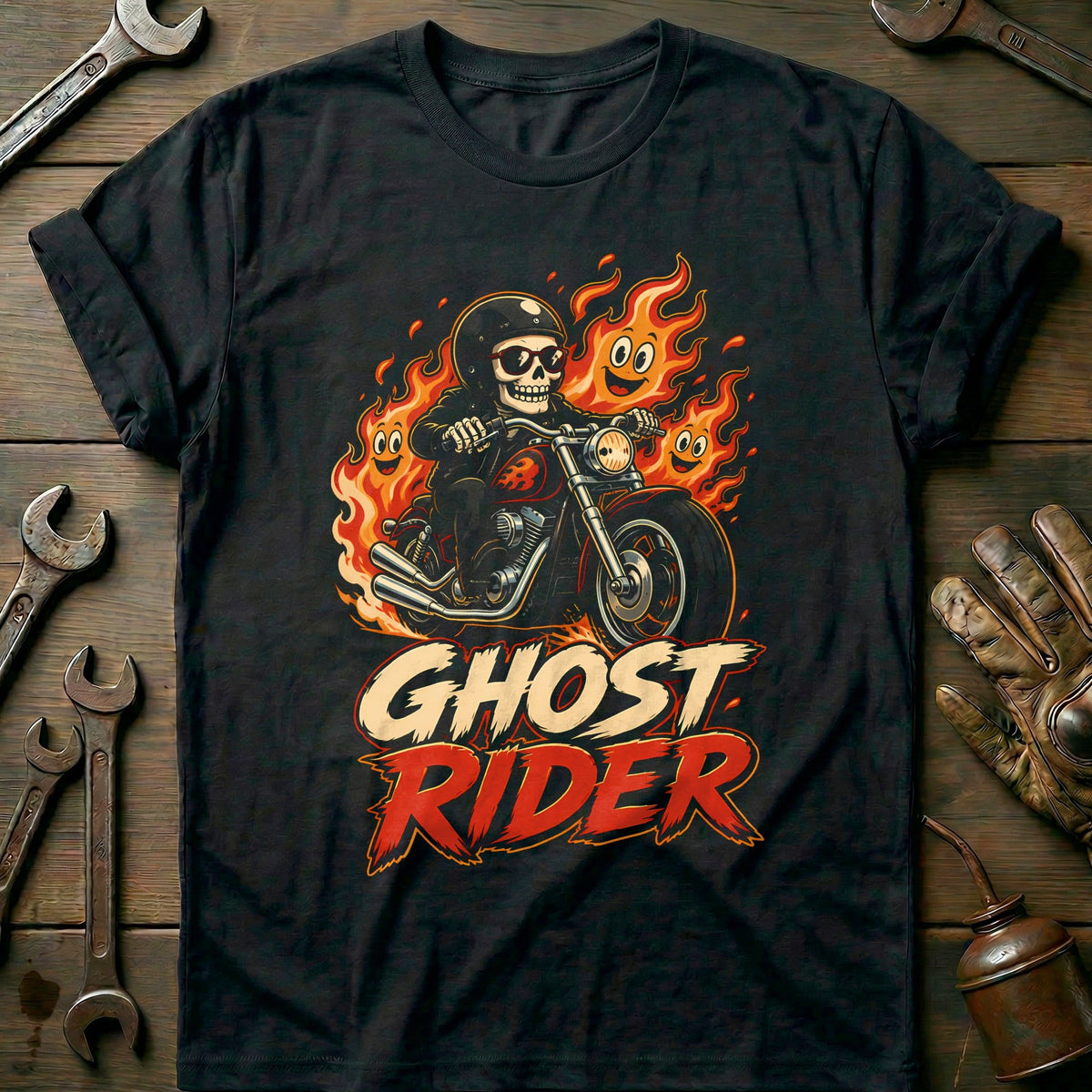Ghost Rider Motorcycle T-Shirt US product image 3