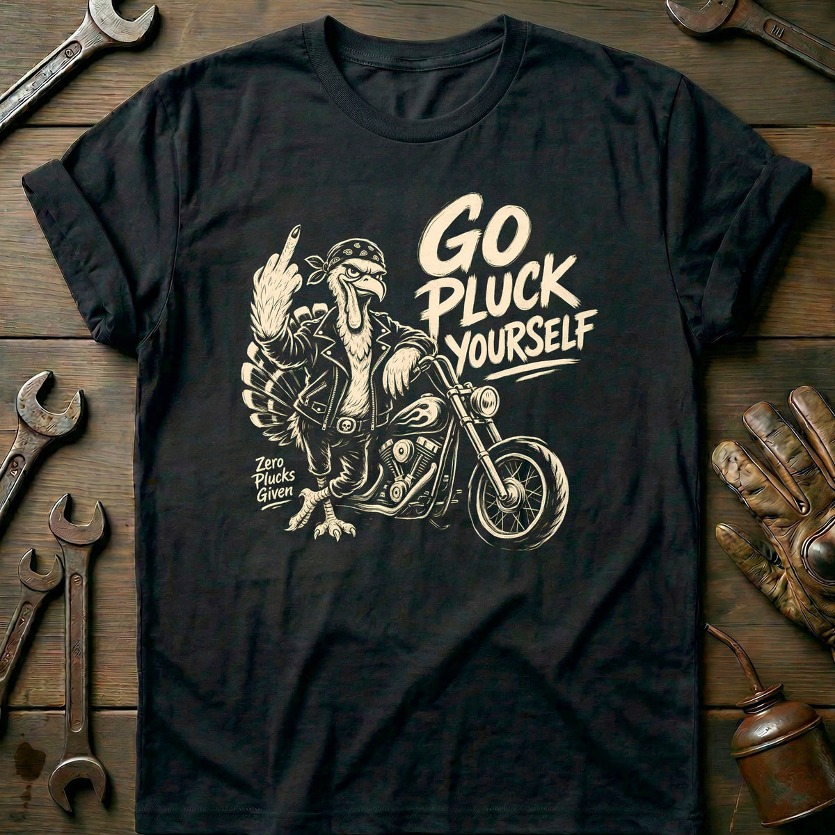 Go Pluck Yourself Zero Plucks Given Motorcycle T-Shirt AU product image 2