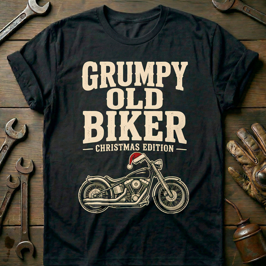 Grumpy Old Biker Christmas Edition Motorcycle T-Shirt product image 3