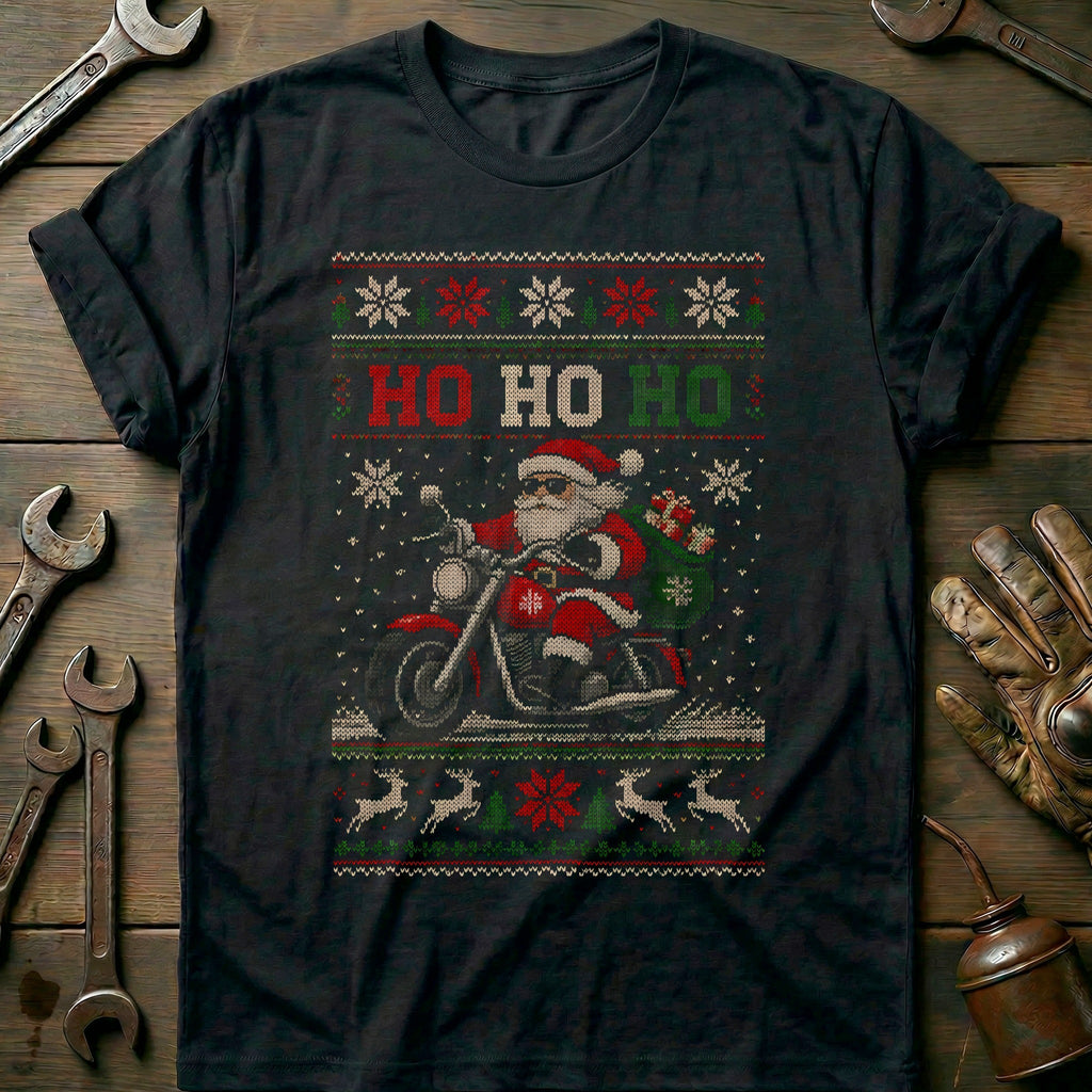 Ho Ho Ho Santa Biker Sweater Motorcycle T-Shirt EU product image 3