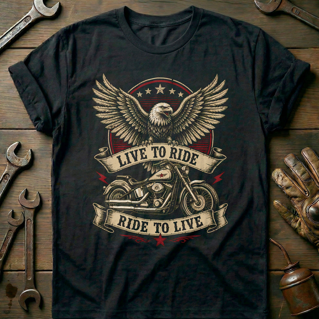 Live to Ride Motorcycle T-Shirt GC product image 2
