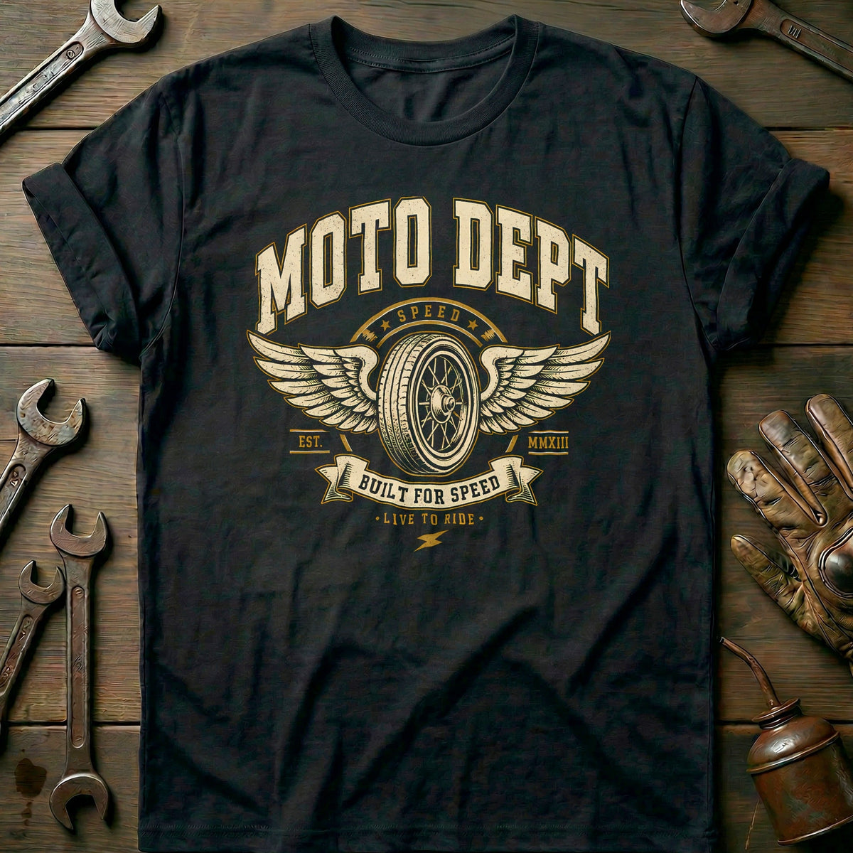 Moto Dept Varsity Motorcycle T-Shirt EU product image 3