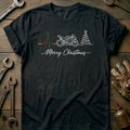 Motorcycle Heartbeat Merry Christmas T-Shirt AU product image 1