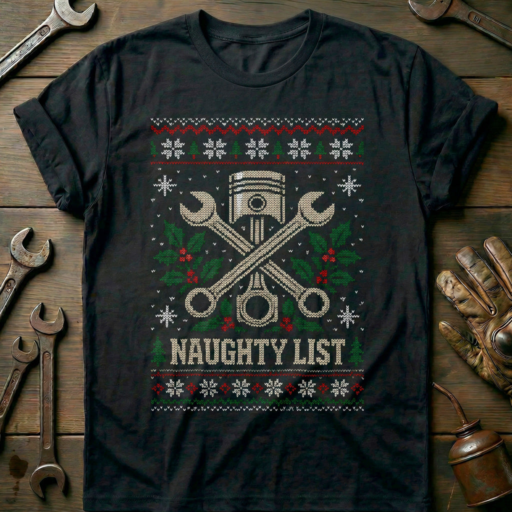 Naughty List Sweater Motorcycle T-Shirt GC product image 1