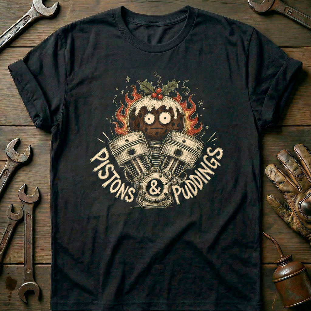 Pistons and Puddings Motorcycle T-Shirt US product image 3