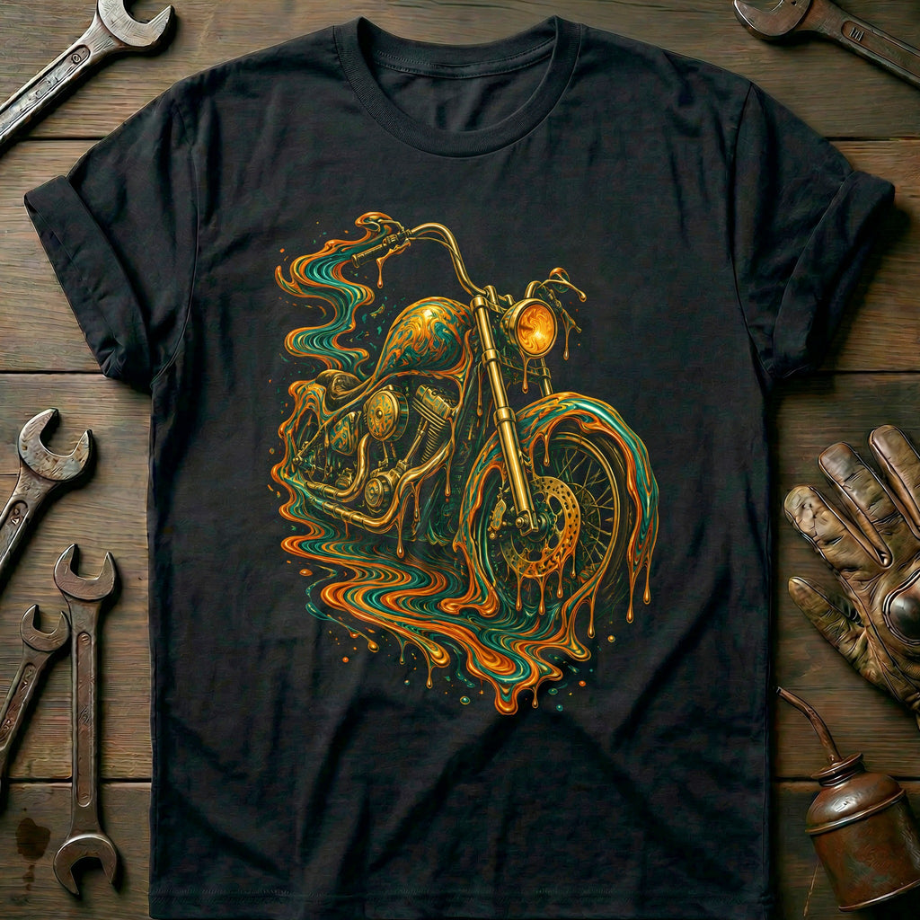 Psychedelic Melt Moto Motorcycle T-Shirt product image 2