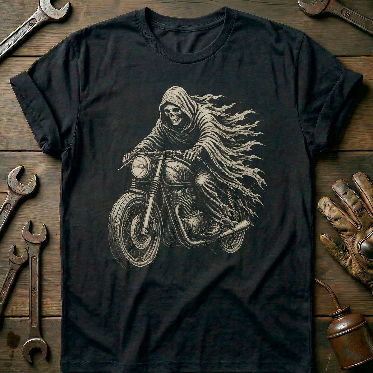Reaper Cafe Racer Motorcycle T-Shirt product image 2
