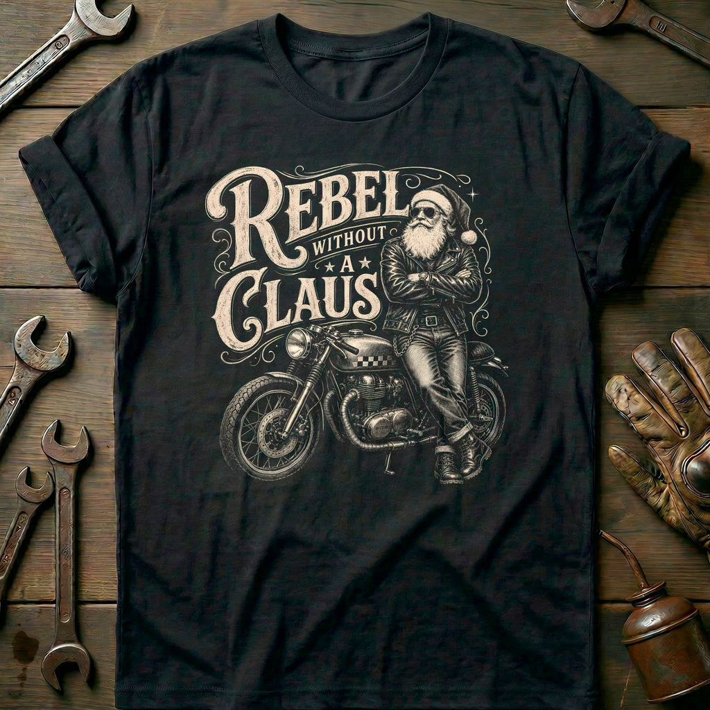 Rebel Without a Claus Motorcycle T-Shirt GC product image 3