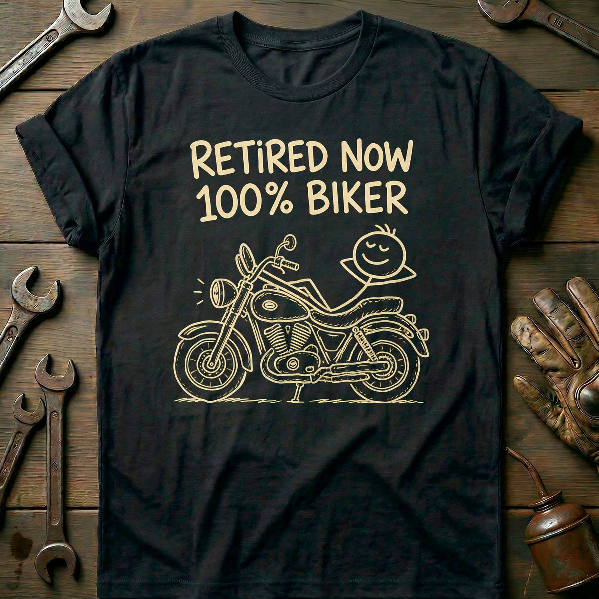 Retired Biker Motorcycle T-Shirt AU product image 3