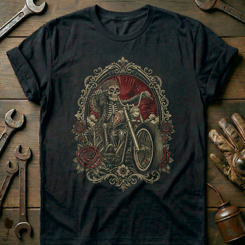Skeleton Biker Motorcycle T-Shirt GC product image 3
