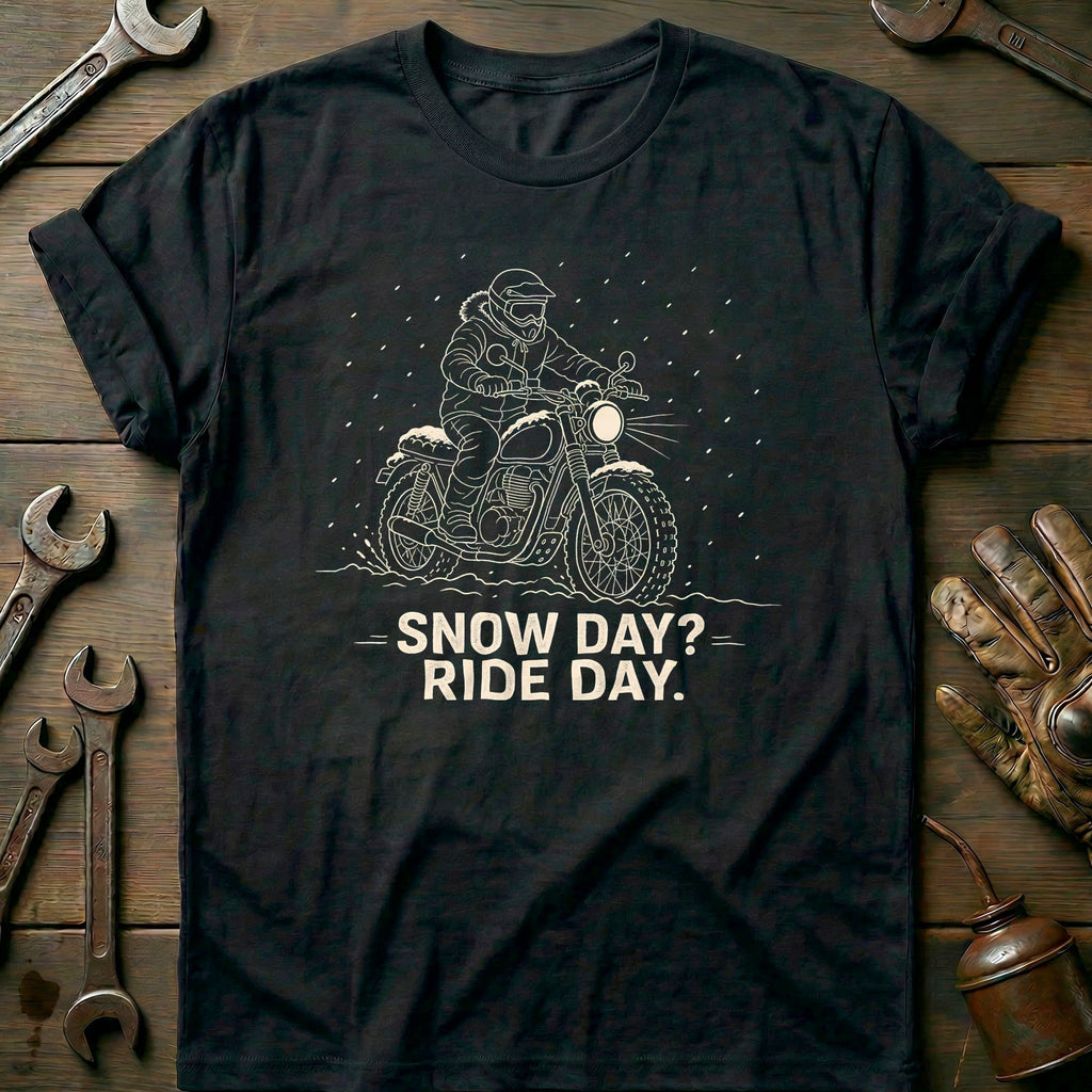Snow Day Ride Motorcycle T-Shirt US product image 2