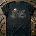 Sportbike Christmas Lights Motorcycle T-Shirt product image 1
