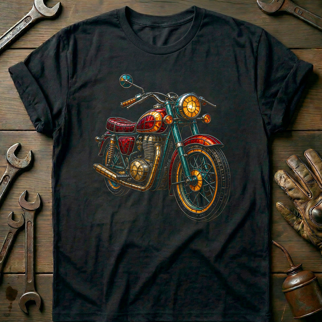 Stained Glass Moto Motorcycle T-Shirt EU product image 3