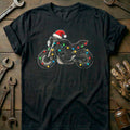 Streetfighter Christmas Lights Motorcycle T-Shirt US product image 1