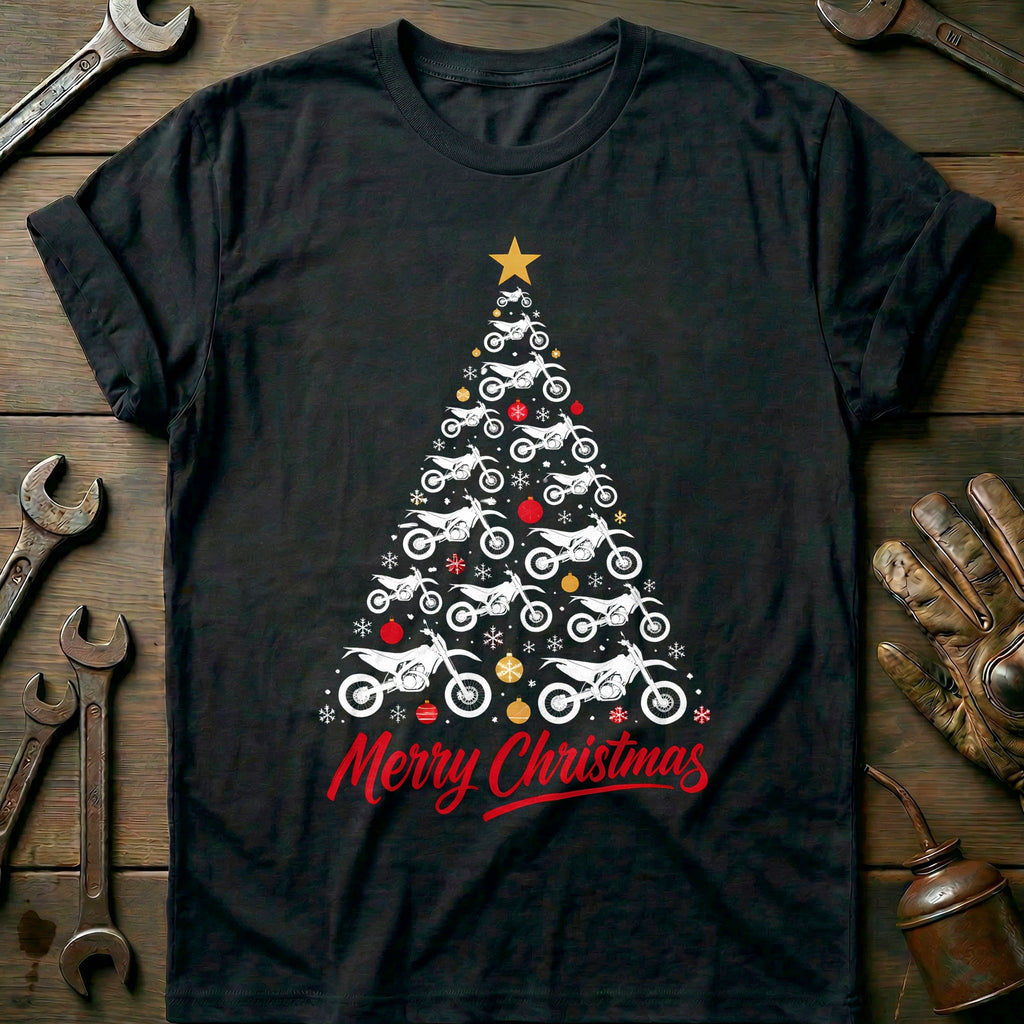 Supermoto Christmas Tree Motorcycle T-Shirt US product image 3