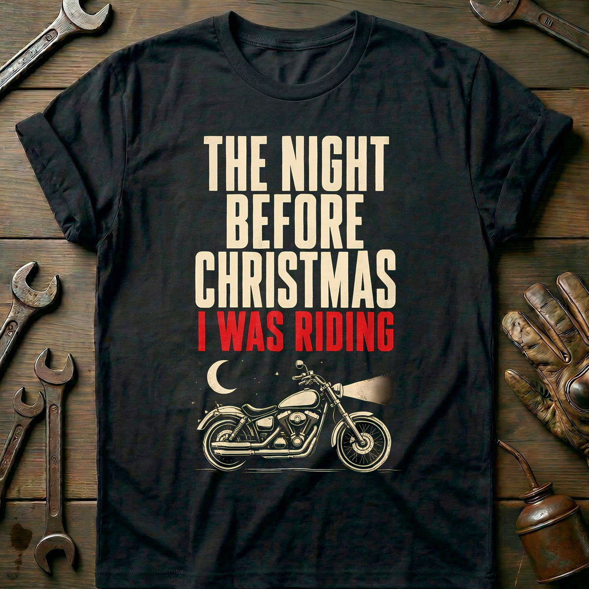 The Night Before Christmas I Was Riding Motorcycle T-Shirt product image 1