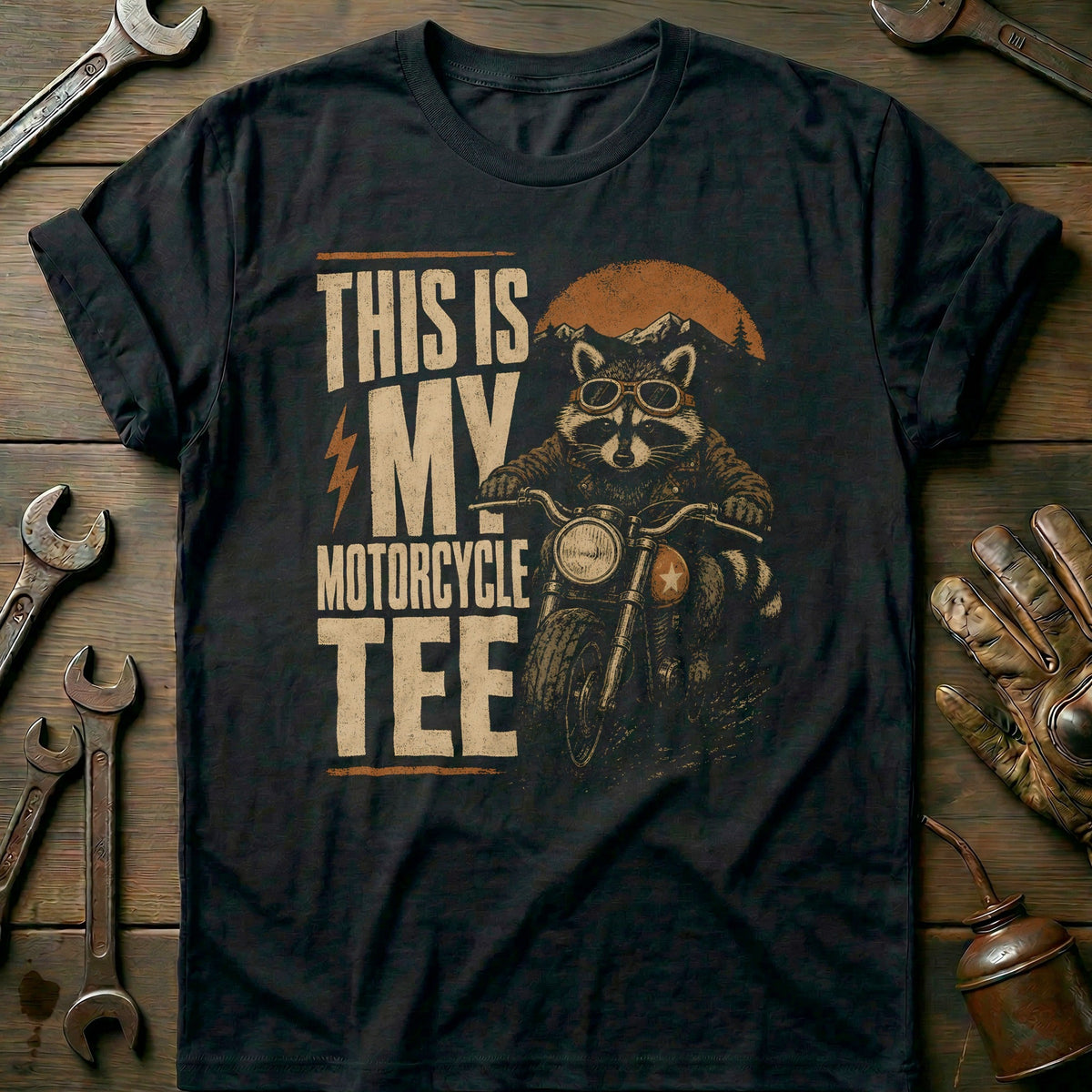 This is my Biker Raccoon Motorcycle T-Shirt EU product image 3