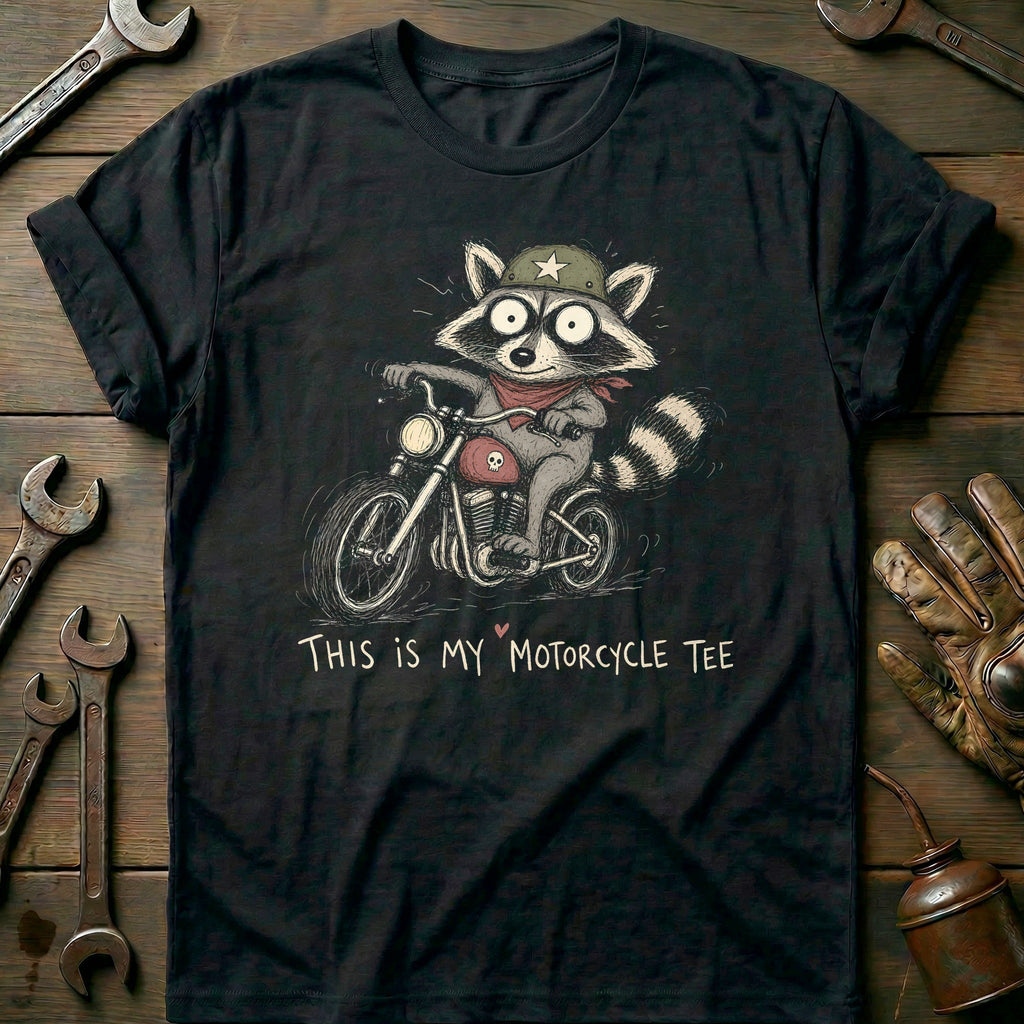 This is my Biker Raccoon 40 Motorcycle T-Shirt US product image 3