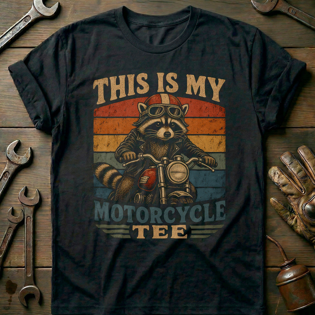 This is my Biker Raccoon Vintage Motorcycle T-Shirt US product image 2