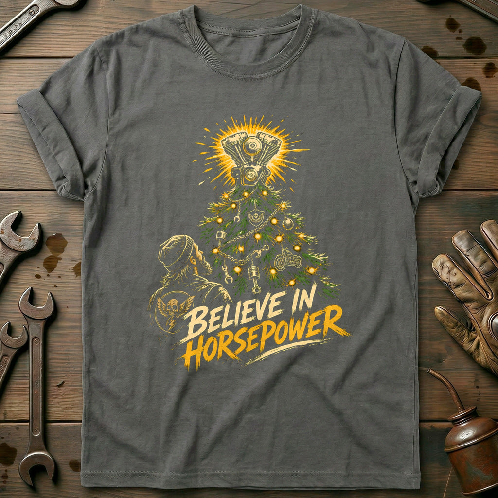 Believe in Horsepower Motorcycle T-Shirt GC product image 3