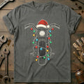 Bobber Christmas Lights Motorcycle T-Shirt product image 1