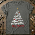 Bobber Christmas Tree Motorcycle T-Shirt product image 1