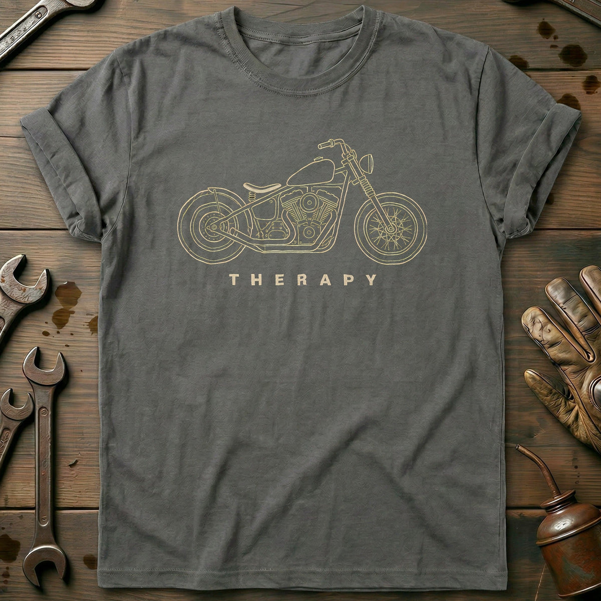 Bobber Therapy Motorcycle T-Shirt EU product image 1