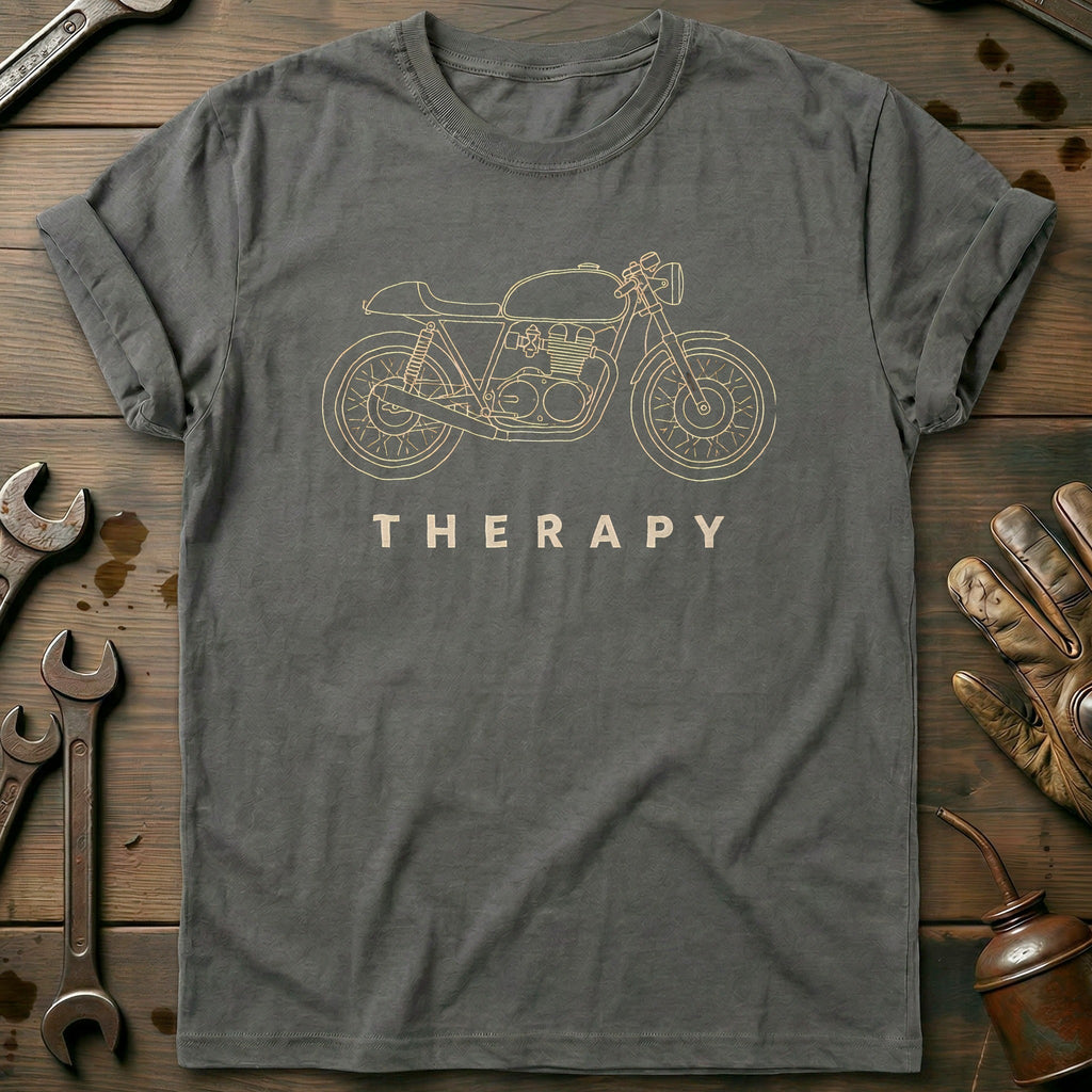 Cafe Racer Therapy Motorcycle T-Shirt AU product image 3