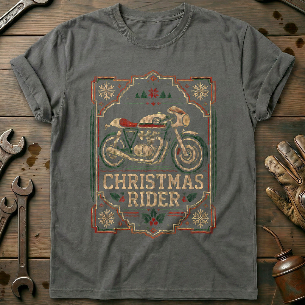 Christmas Rider Cafe Racer Sweater Motorcycle T-Shirt US product image 3