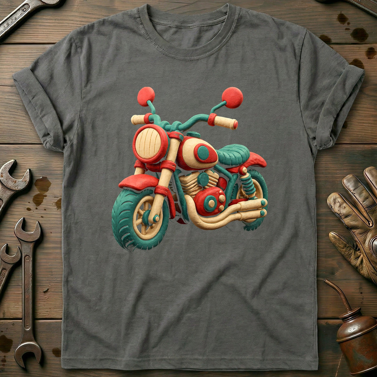 Claymation Moto Motorcycle T-Shirt AU product image 3