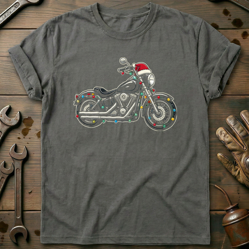 Cruiser Christmas Lights Motorcycle T-Shirt GC product image 3