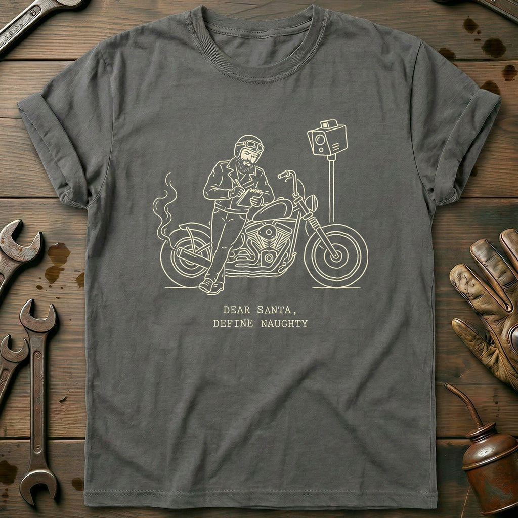 Dear Santa Define Naughty Motorcycle T-Shirt GC product image 4