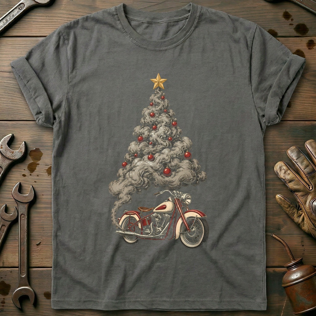 Exhaust Smoke Christmas Tree Motorcycle T-Shirt product image 4