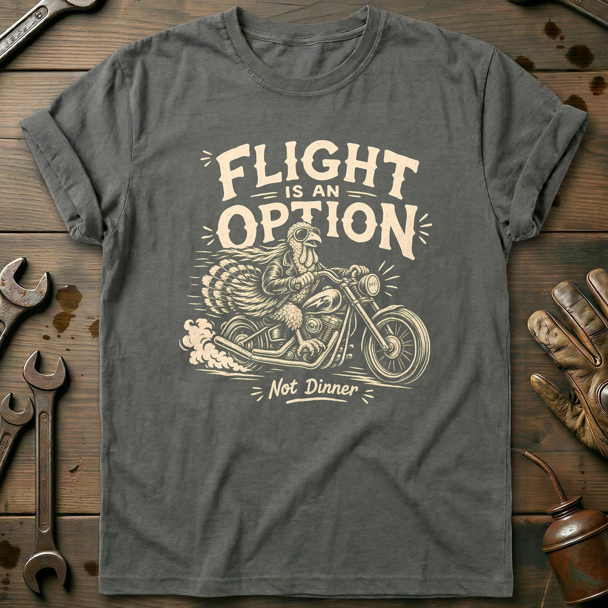 Flight is an Option Not Dinner Motorcycle T-Shirt product image 3