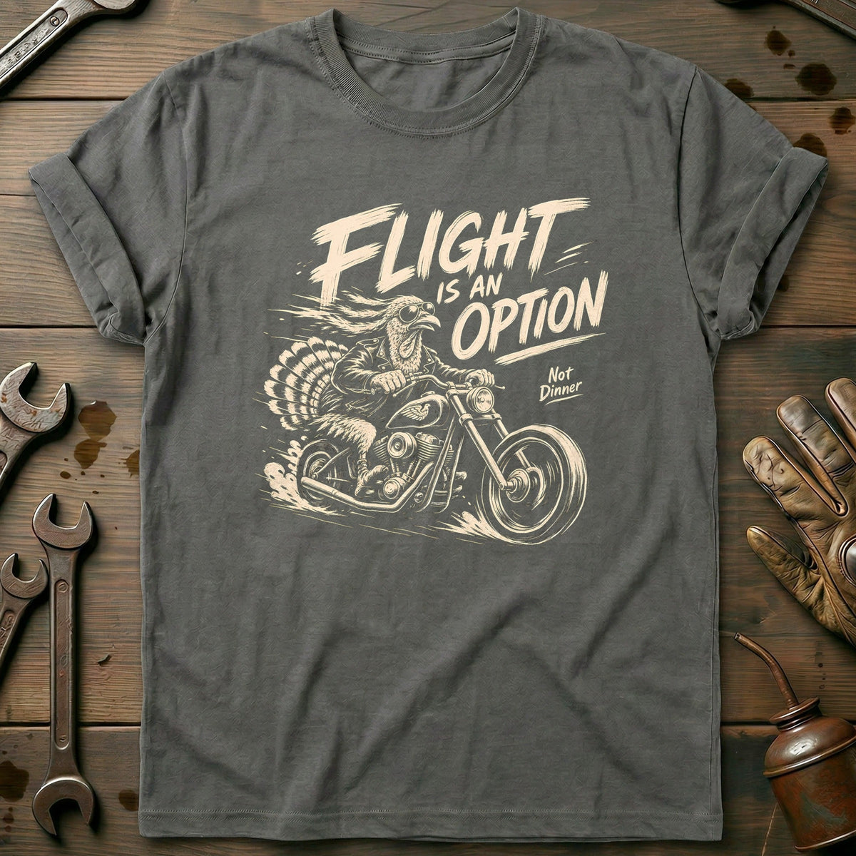 Flight is an Option Not Dinner Motorcycle T-Shirt product image 3