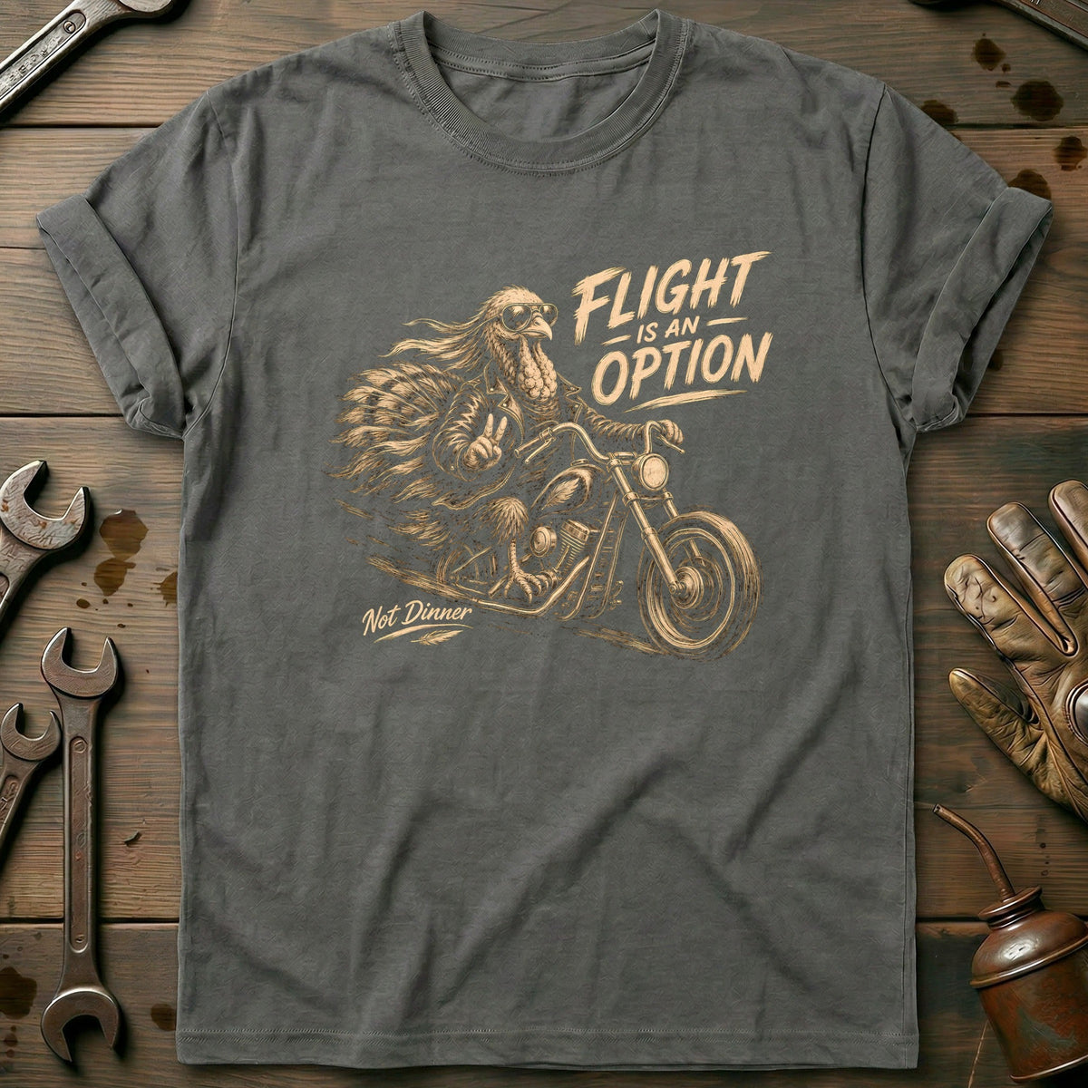 Flight is an Option Not Dinner Motorcycle T-Shirt AU product image 3