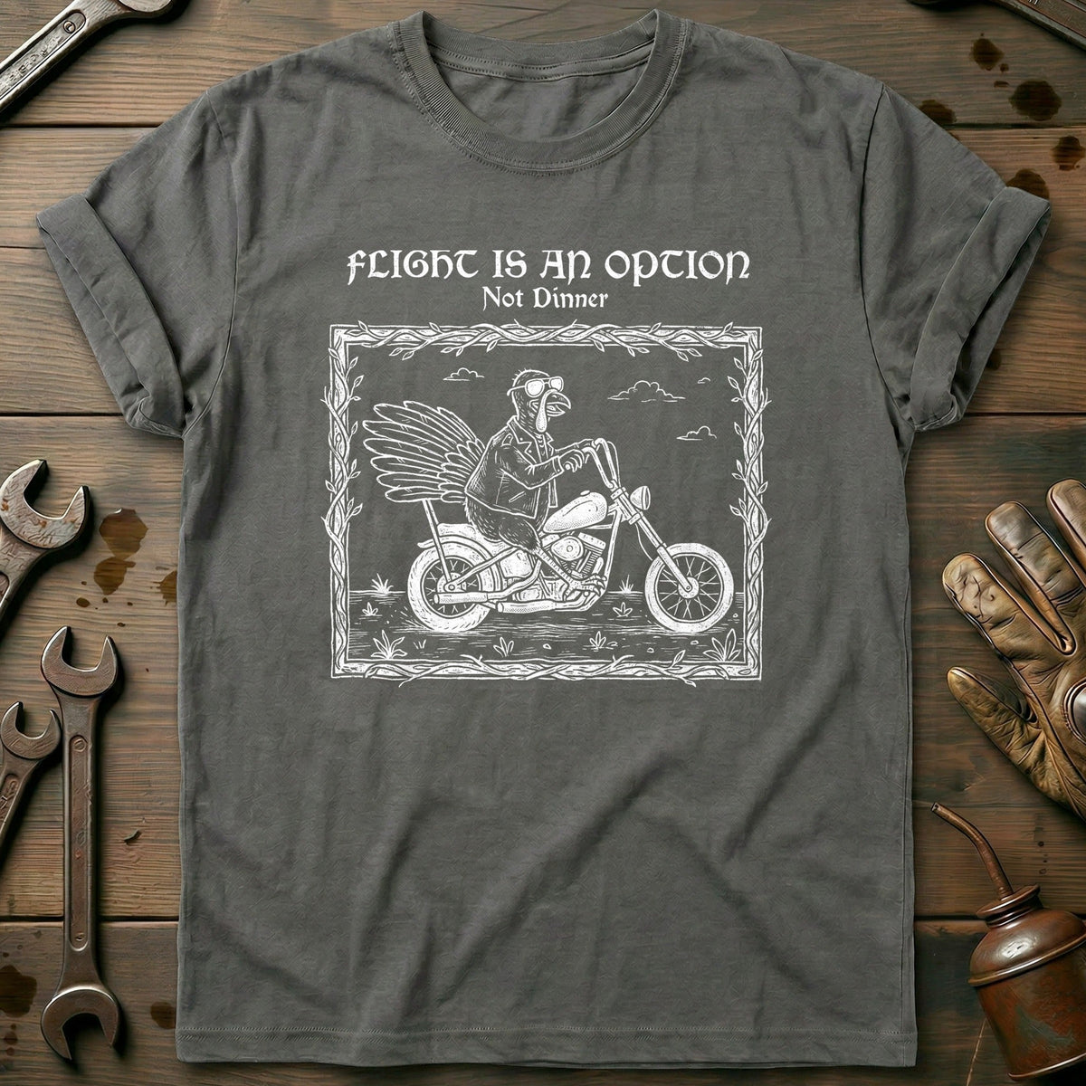 Flight is an Option Not Dinner Motorcycle T-Shirt AU product image 3