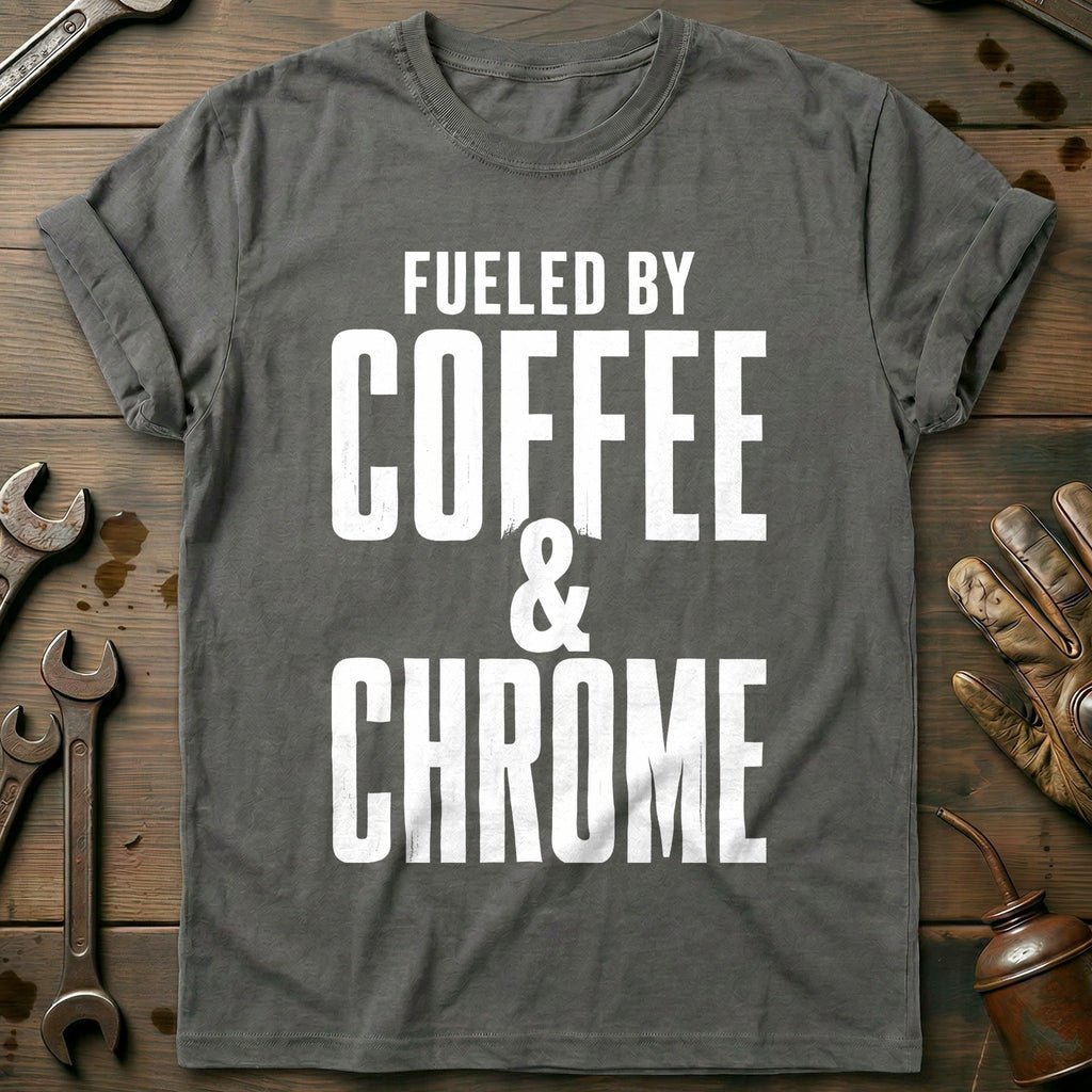 Fueled by Coffee and Chrome 70 Motorcycle T-Shirt GC product image 3