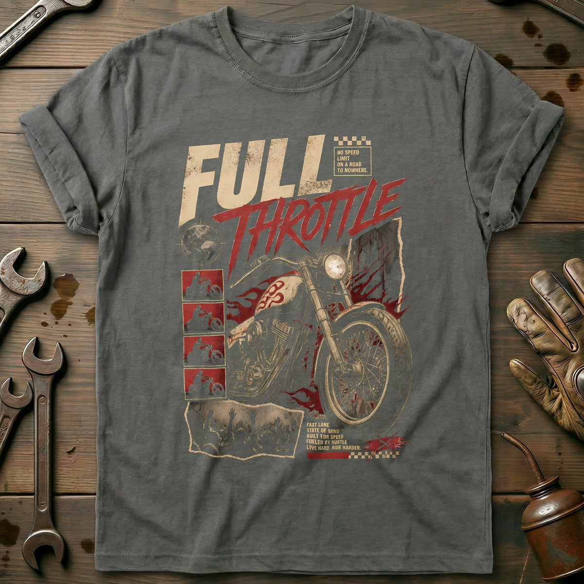 Full Throttle Motorcycle T-Shirt US product image 3