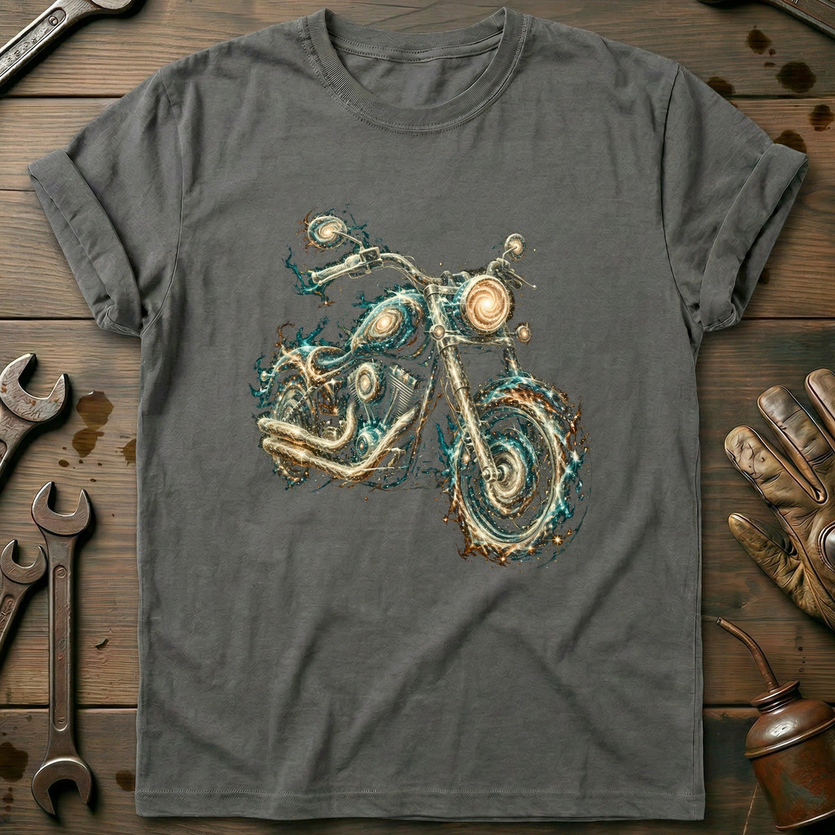 Galaxy Motorcycle Surreal T-Shirt AU product image 4