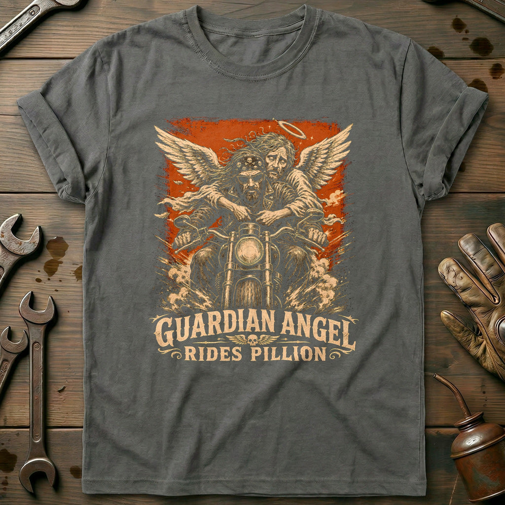 Guardian Angel Rides Pillion Motorcycle T-Shirt GC product image 4